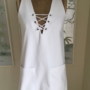 Lace-Up Shift Dress